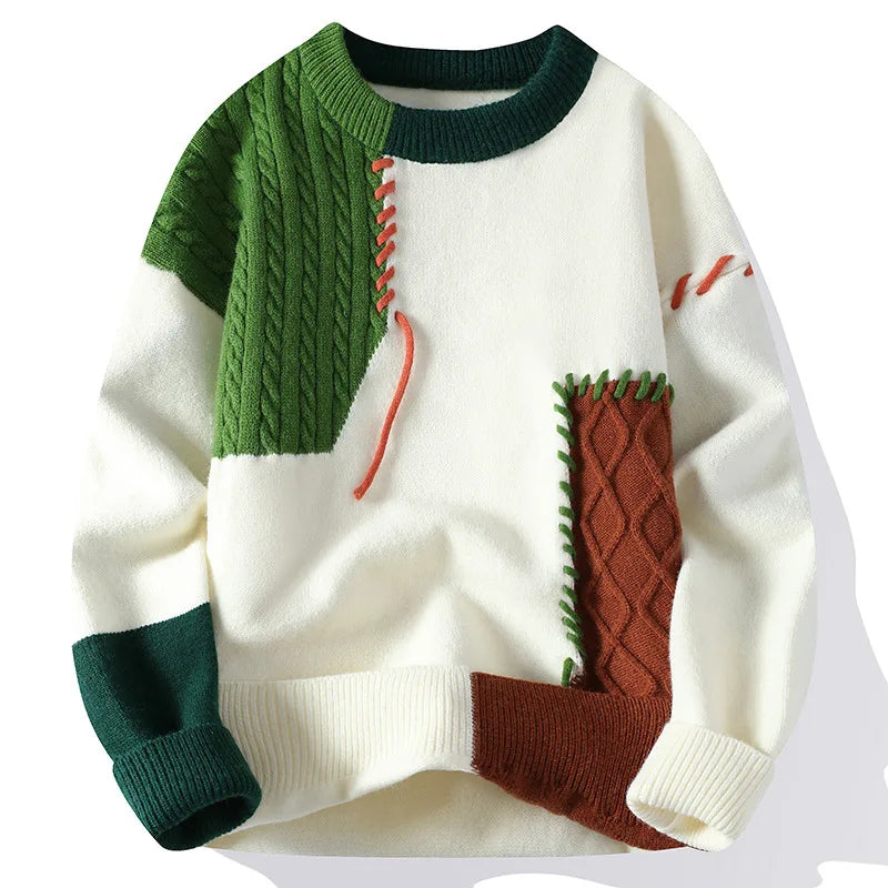 Noah | Men's Festive Color-Block Knit Sweater