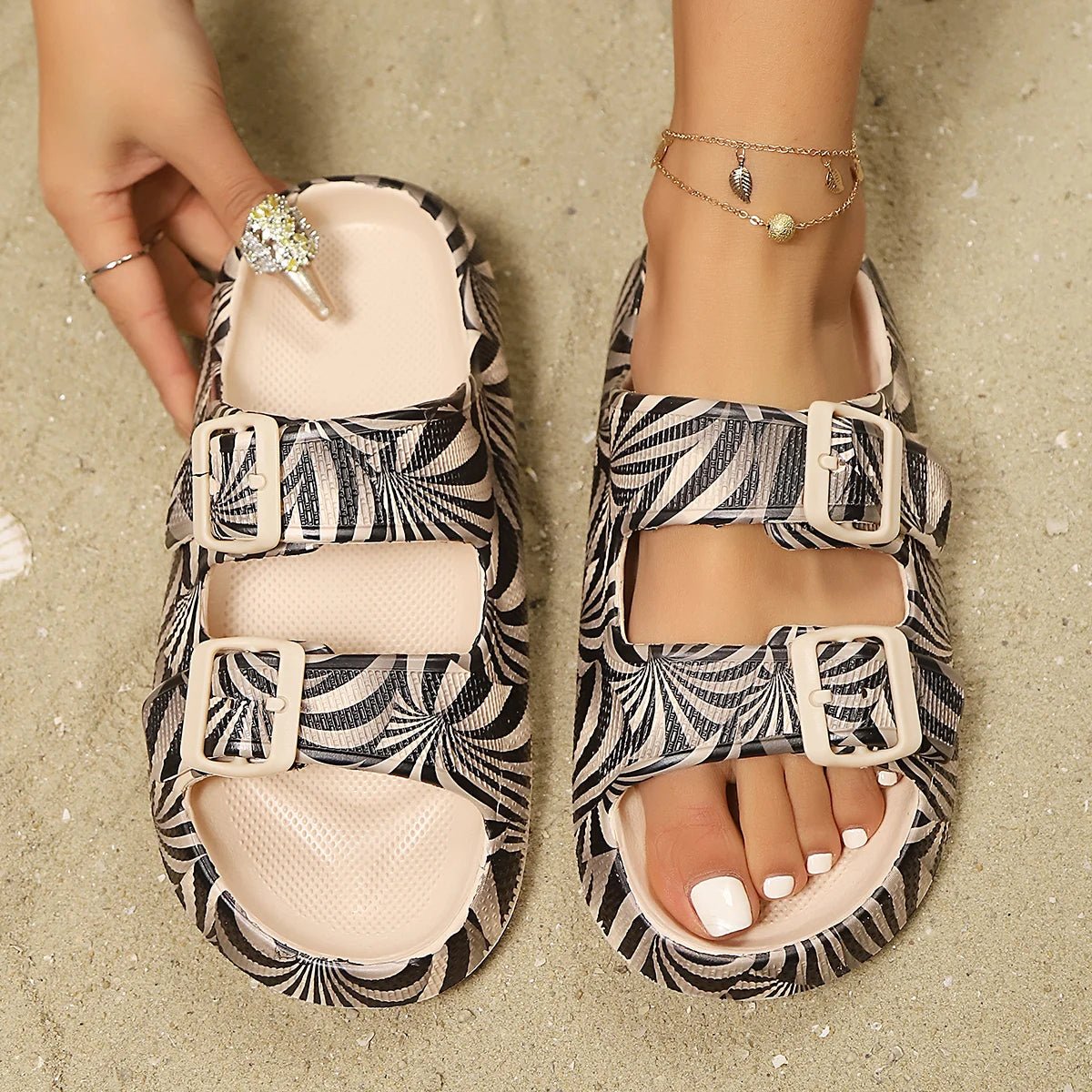 Oasis Double-Buckle Slide - ARDEN ROVE