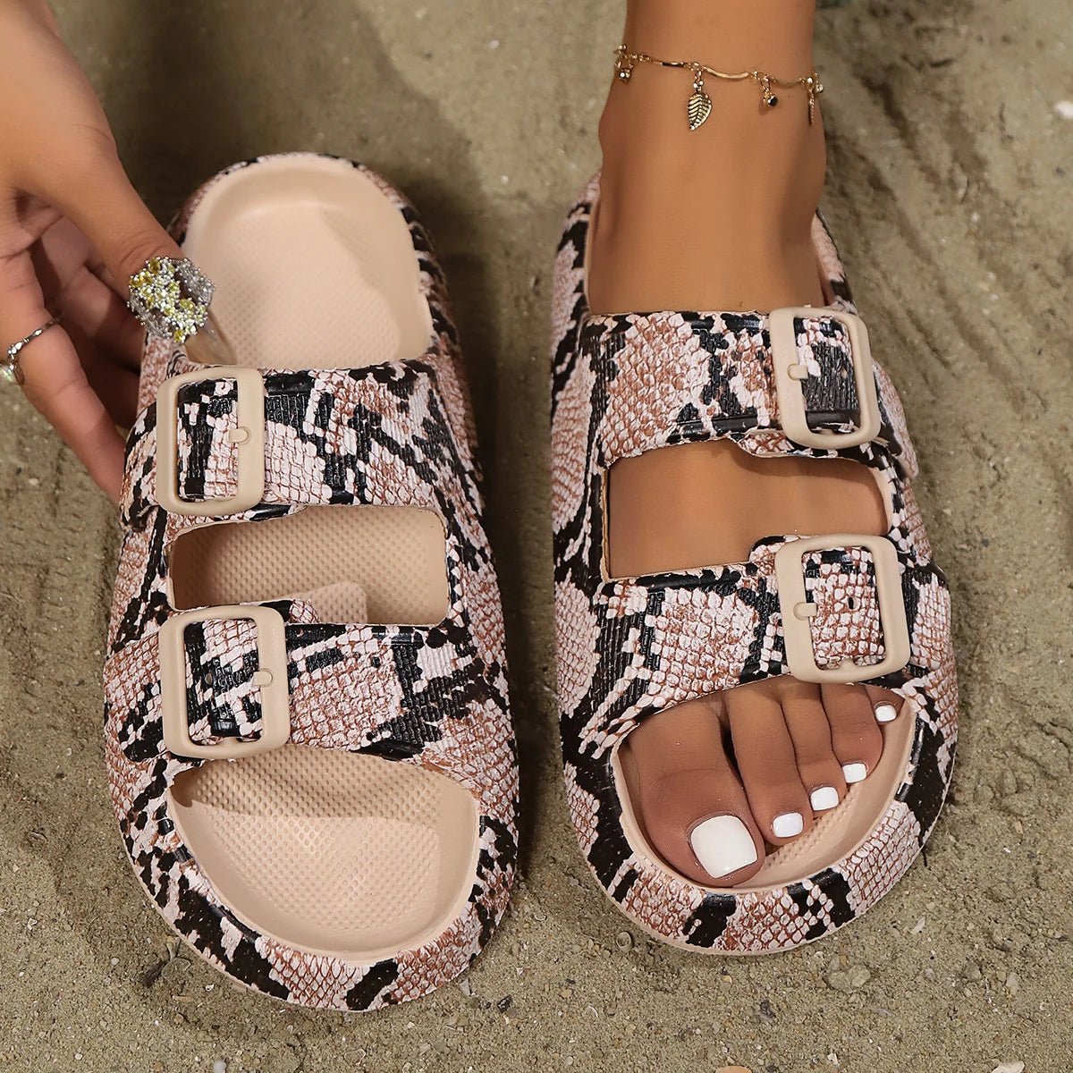 Oasis Double-Buckle Slide - ARDEN ROVE