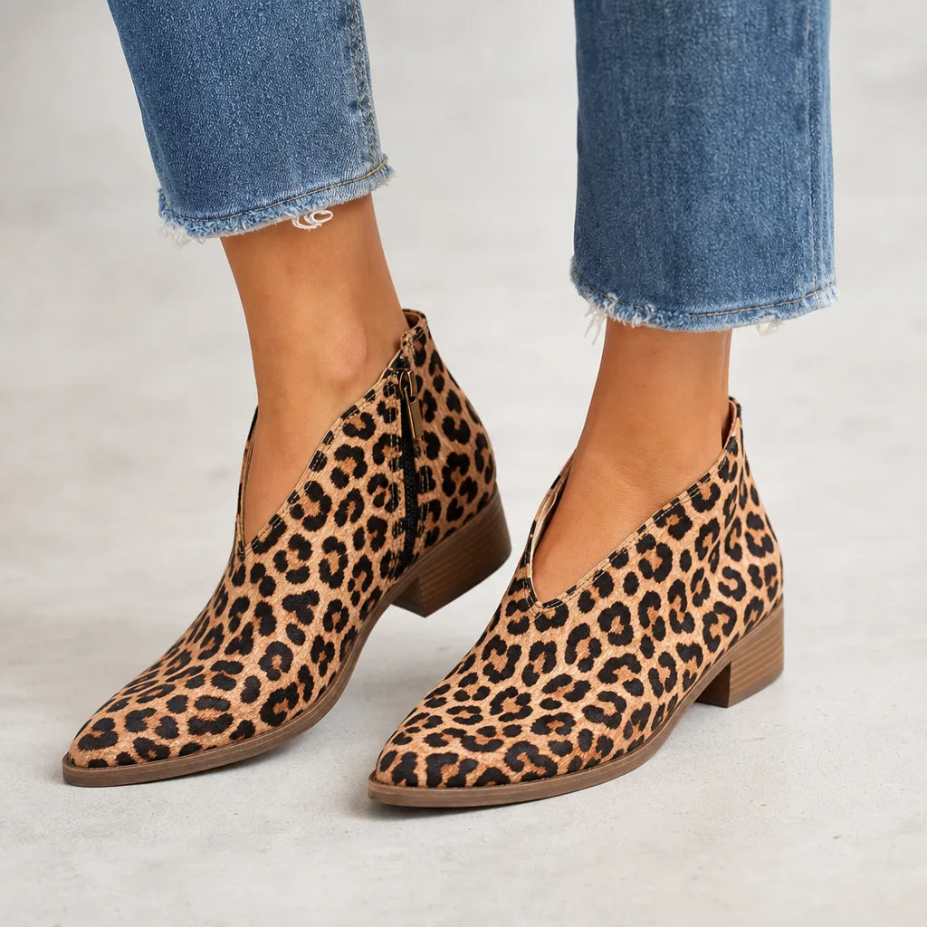 Odalys | Women's Leopard Ankle Booties