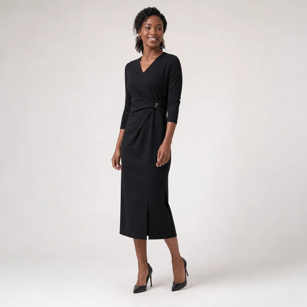 Odette | Vestido largo con escote en V para mujer