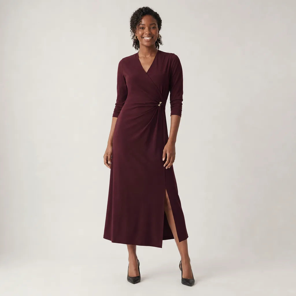 Odette | Vestido largo con escote en V para mujer