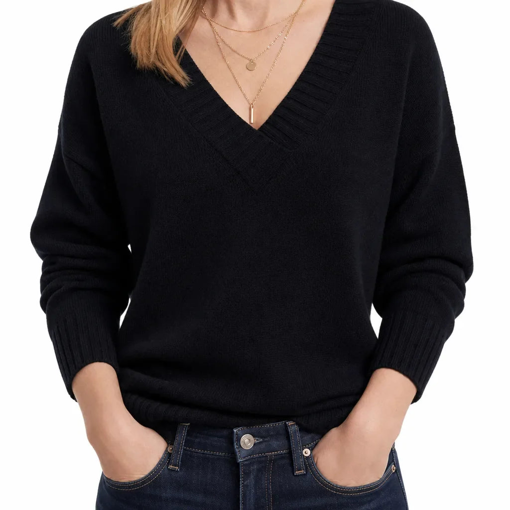 Olyvia | Camisola de malha com decote em V para mulher