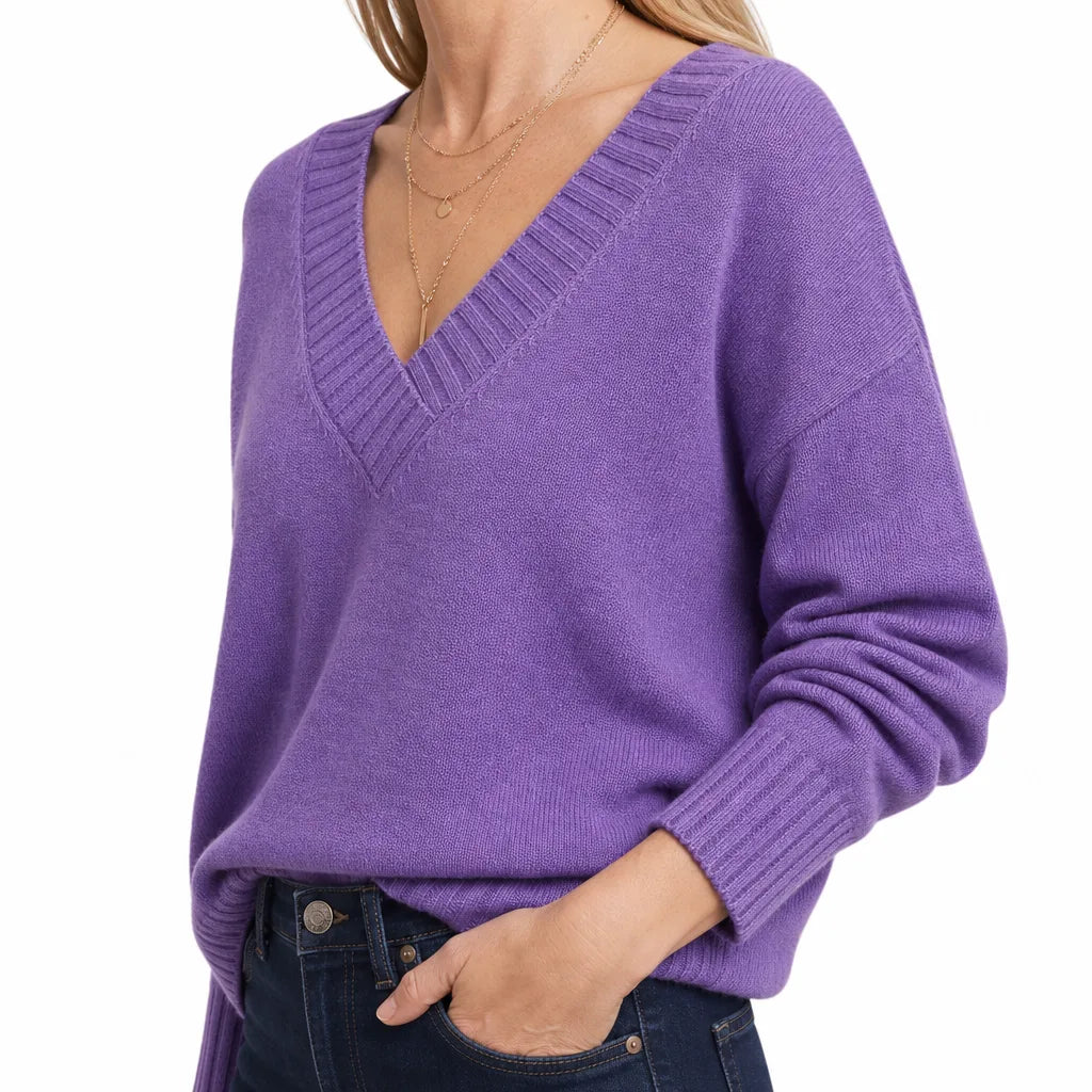 Olyvia | Camisola de malha com decote em V para mulher