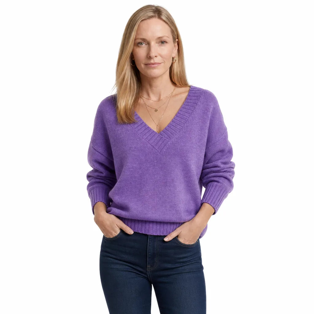 Olyvia | Camisola de malha com decote em V para mulher
