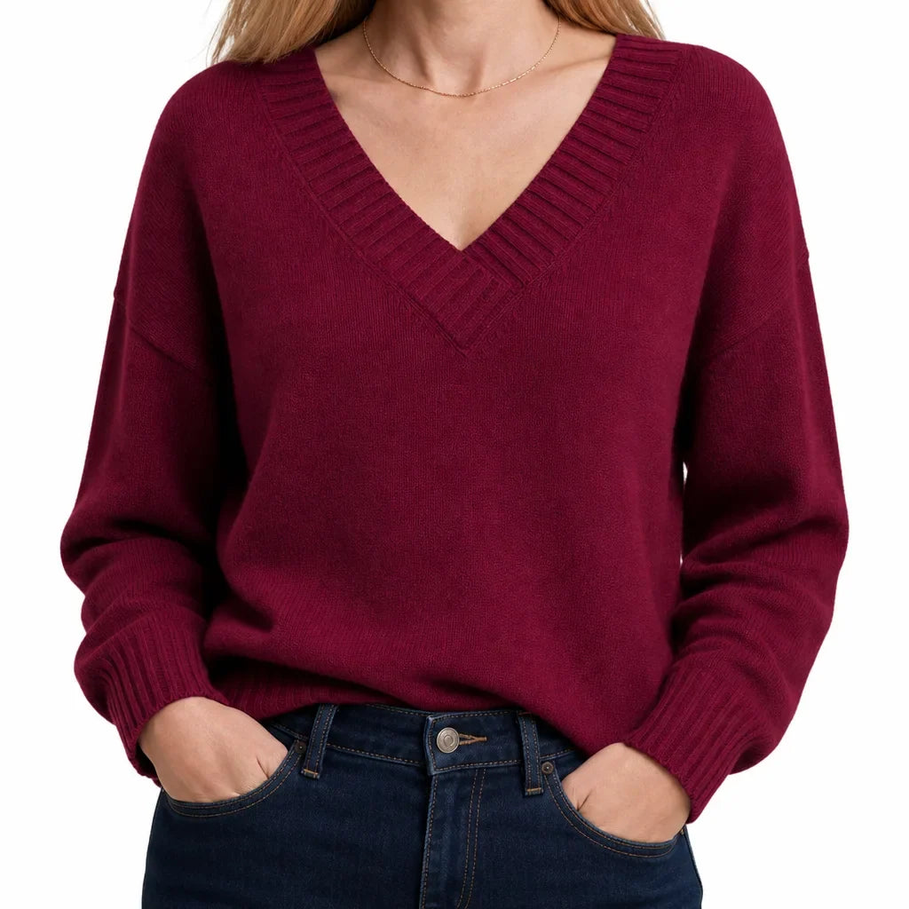 Olyvia | Camisola de malha com decote em V para mulher