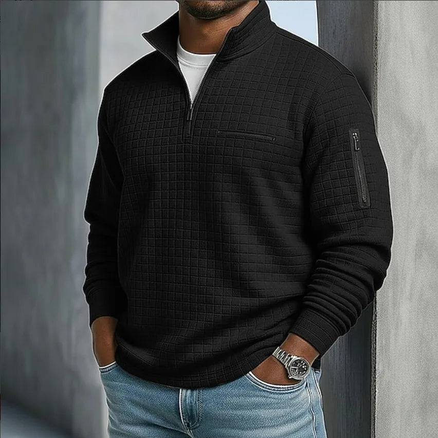 Paxton | Men's Quilted Quarter-Zip Sweater