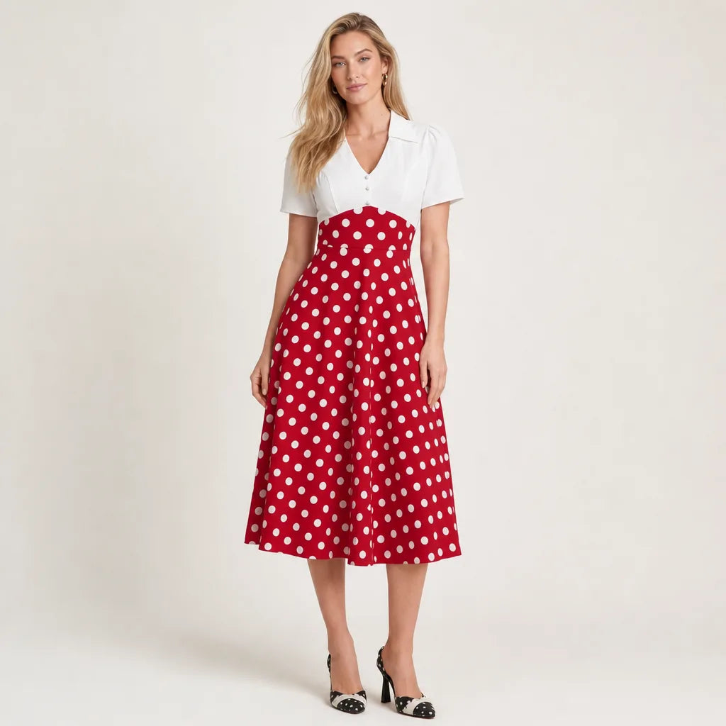 Pearl | Women's Polka Dot Midi Dress
