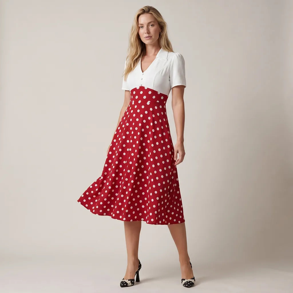 Pearl | Women's Polka Dot Midi Dress