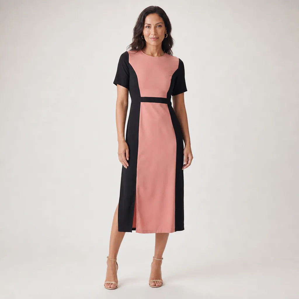 Penelope | Abito midi color block da donna