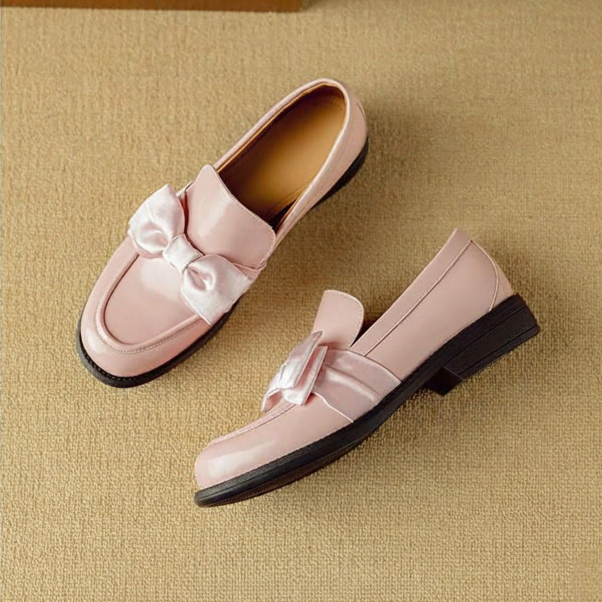 Noemi Genuine Leather Bow Loafers