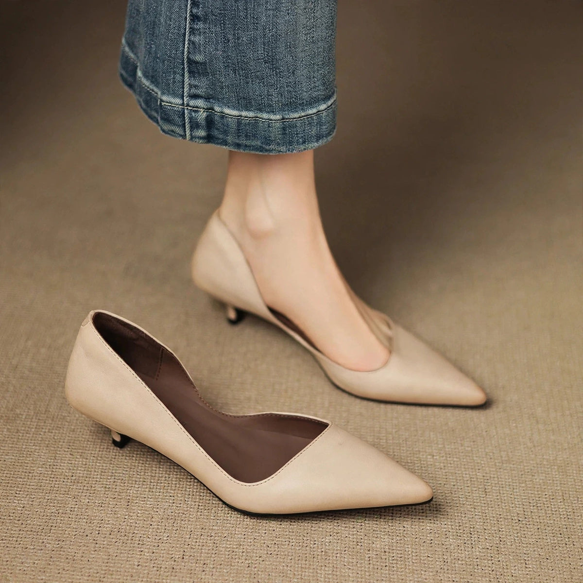 Tacones Vienna de cuero genuino