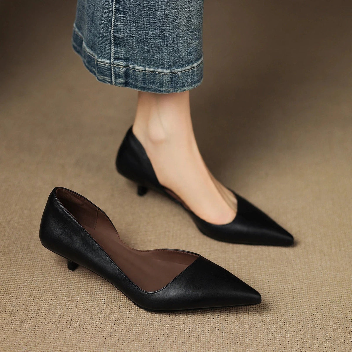 Tacones Vienna de cuero genuino