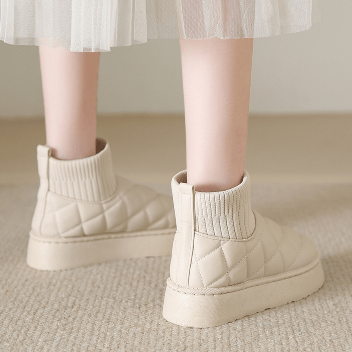 Quilted Platform Boot - ARDEN ROVE