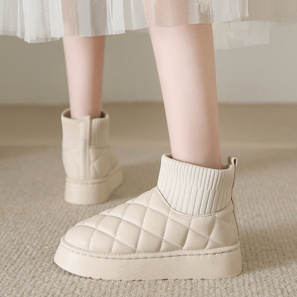 Quilted Platform Boot - ARDEN ROVE