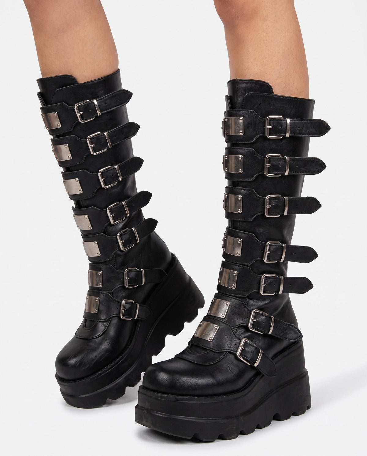RAVENNA BUCKLE PLATFORM BOOTS