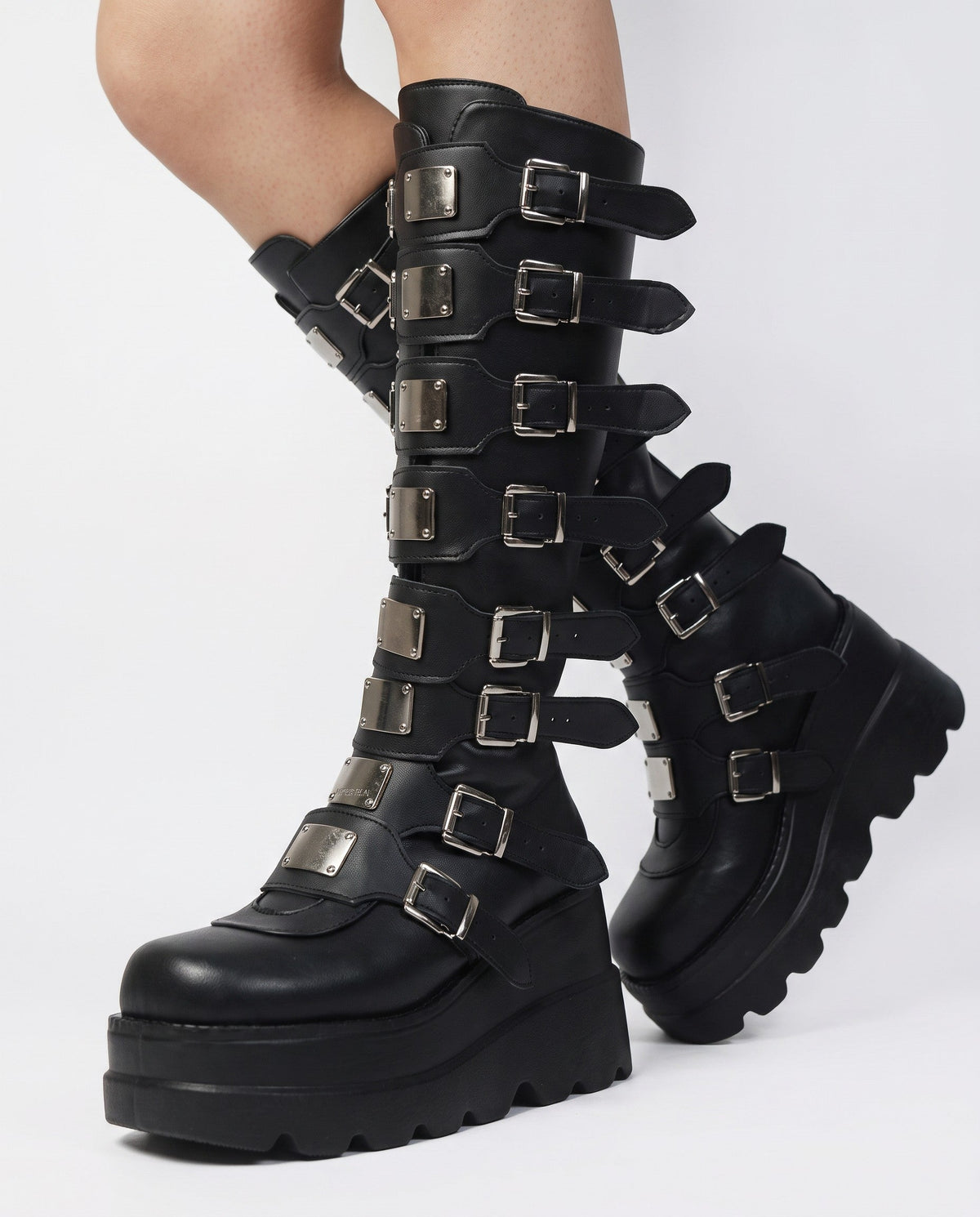 RAVENNA BUCKLE PLATFORM BOOTS