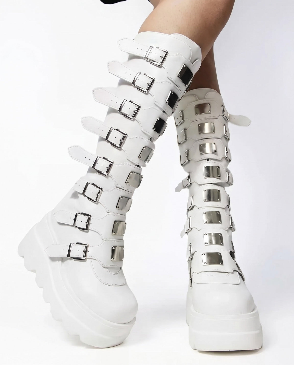RAVENNA BUCKLE PLATFORM BOOTS