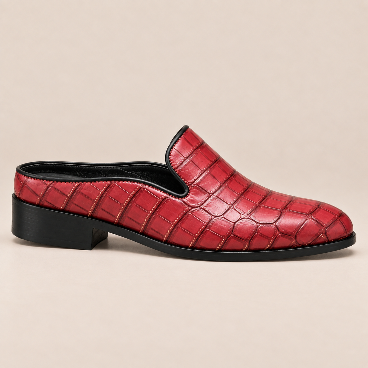 Mules Daryl de cuero genuino con punta redonda