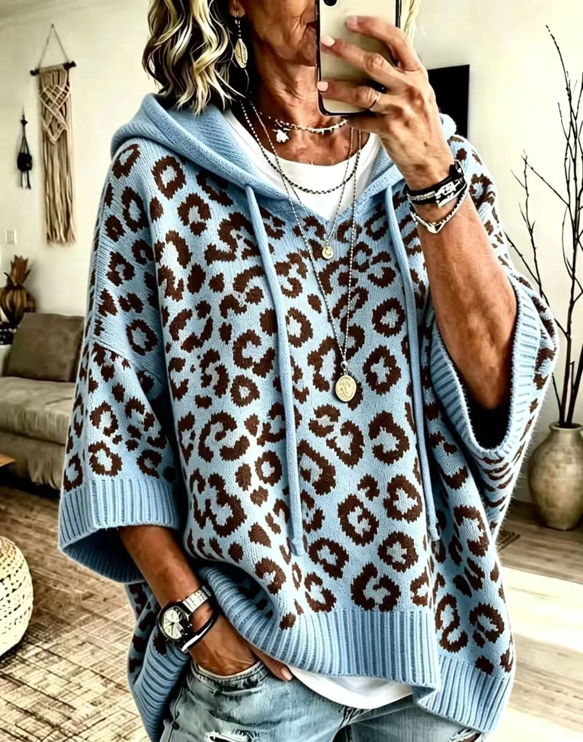 Ridley | Damen-Kapuzenpullover mit Animal-Print