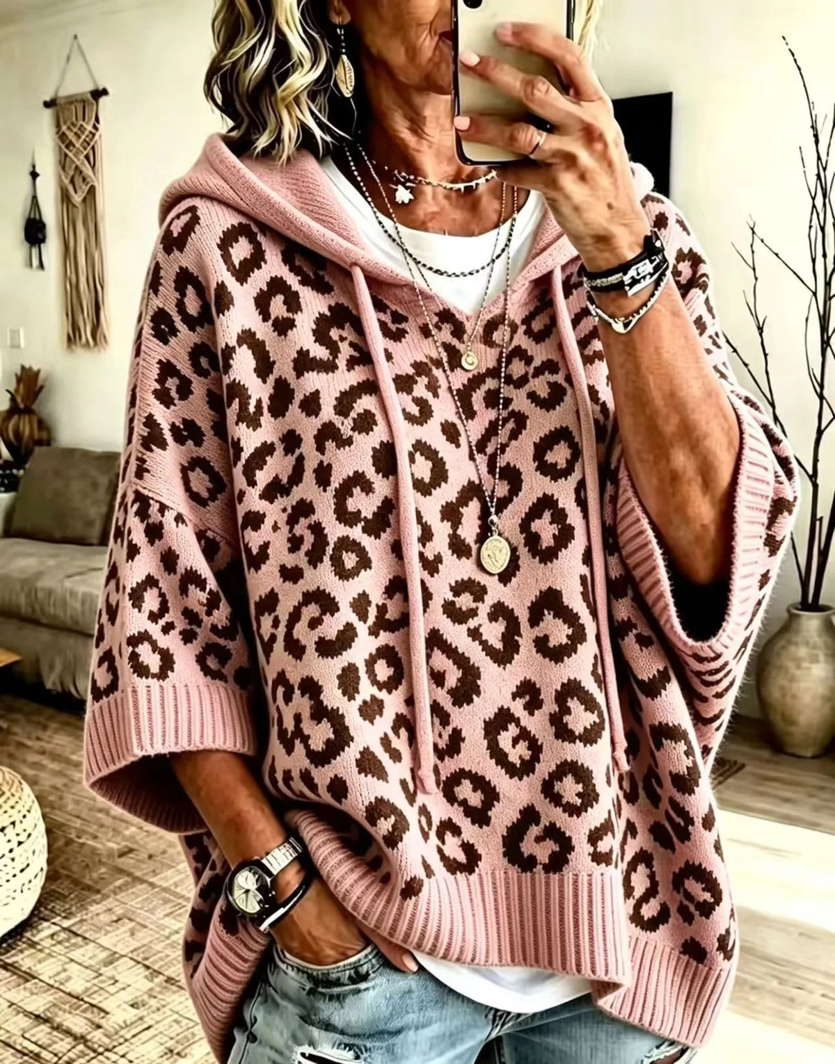 Ridley | Damen-Kapuzenpullover mit Animal-Print