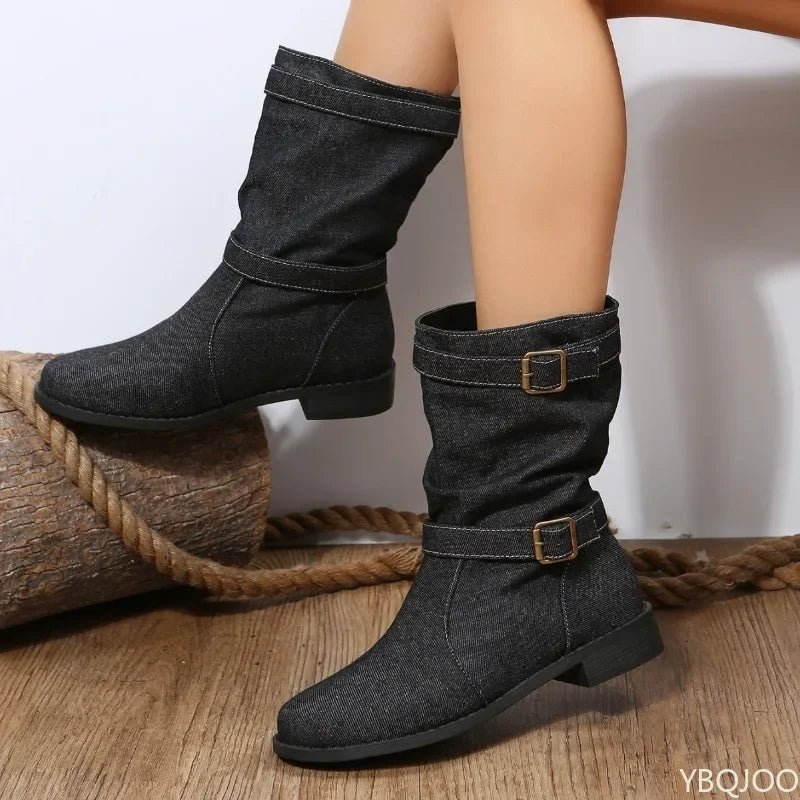Rodeo Ankle Denim Boot - ARDEN ROVE