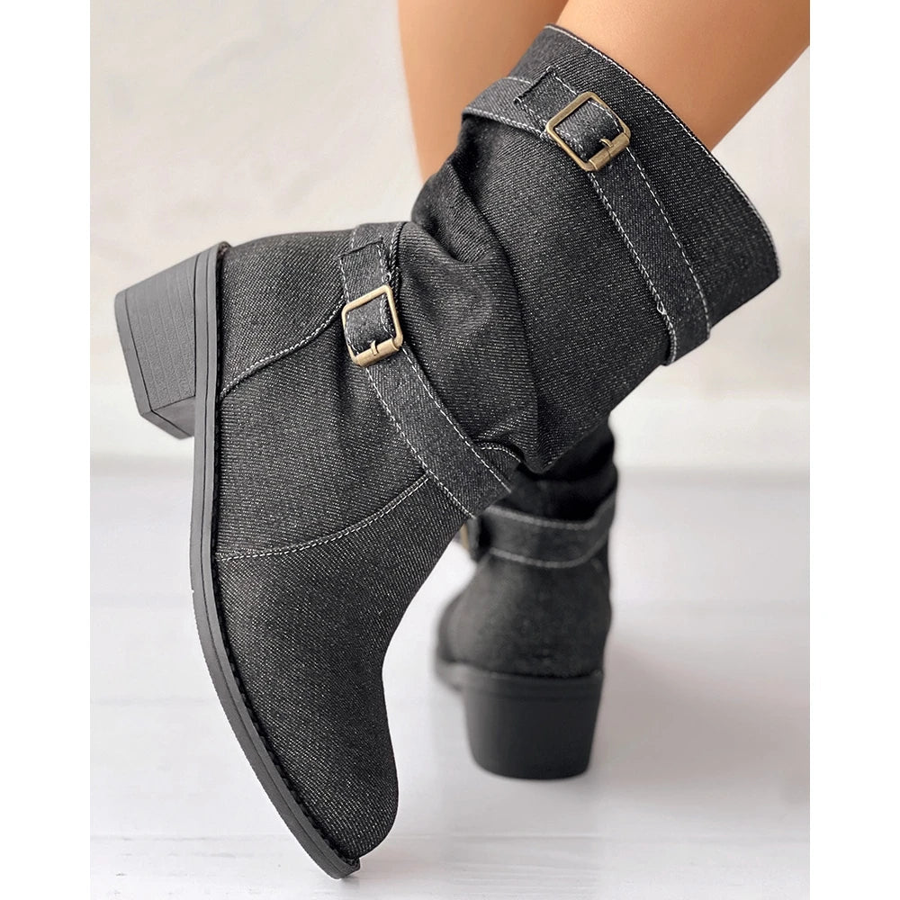 Rodeo Ankle Denim Boot - ARDEN ROVE