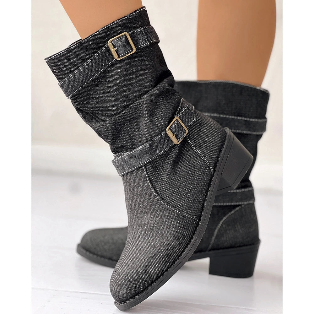 Rodeo Ankle Denim Boot - ARDEN ROVE