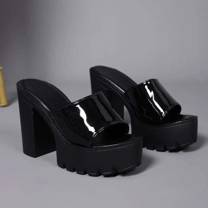 Roxbury Patent Platform Mules - ARDEN ROVE