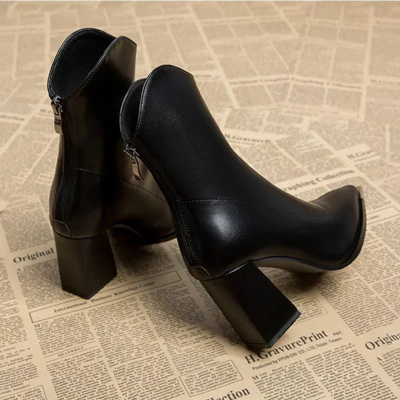 SELENA POINTED LEATHER BOOTS - ARDEN ROVE