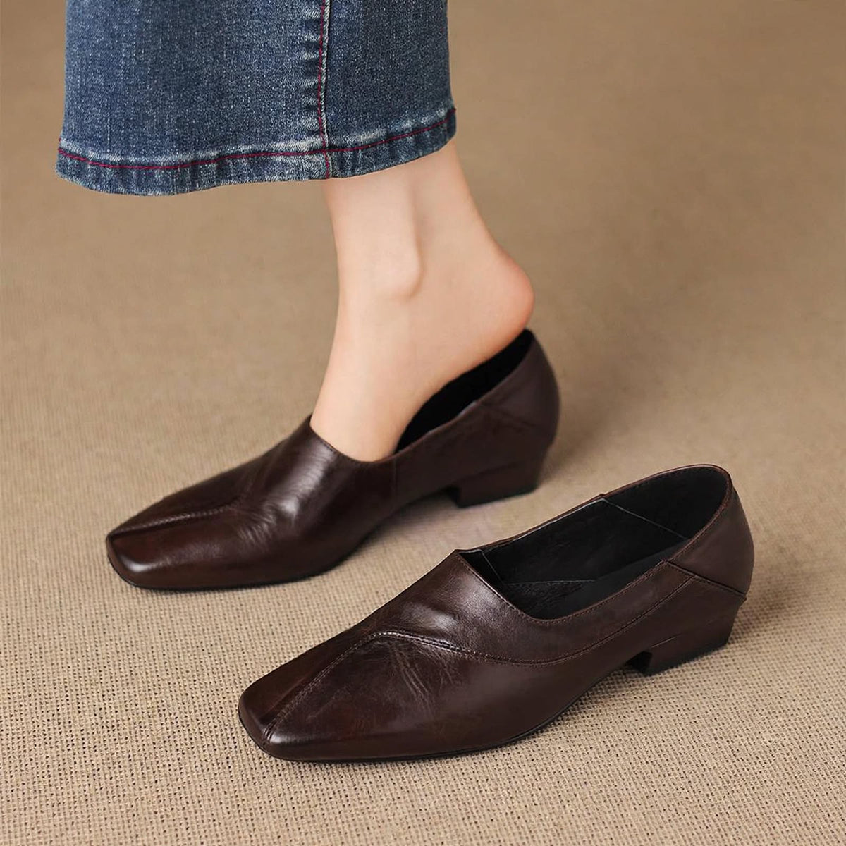 Mocassins Sabine en cuir véritable