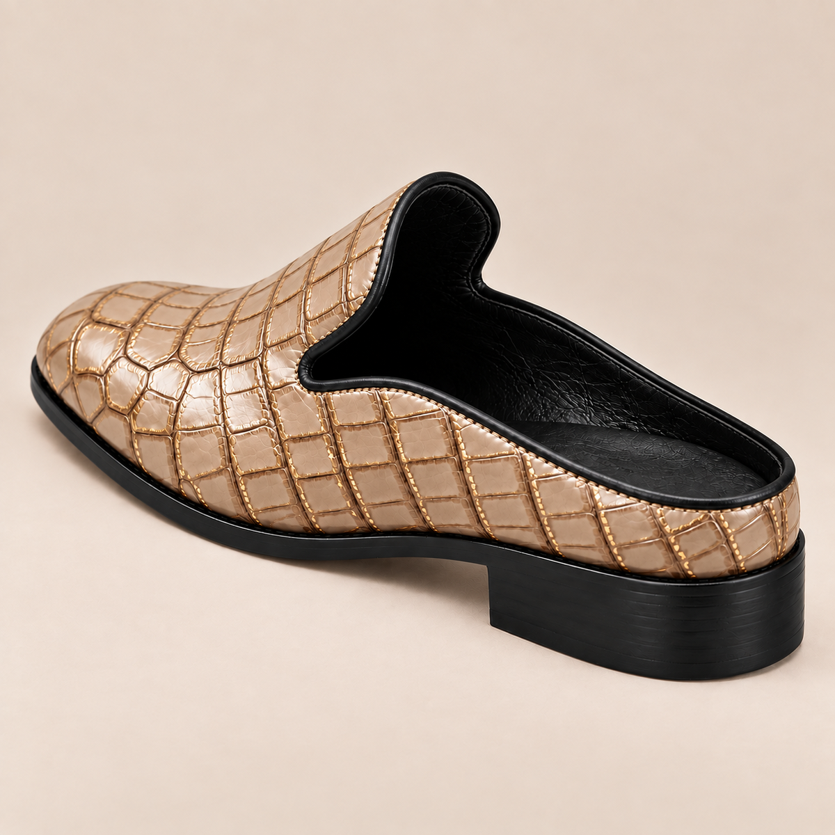 Mules Daryl de cuero genuino con punta redonda