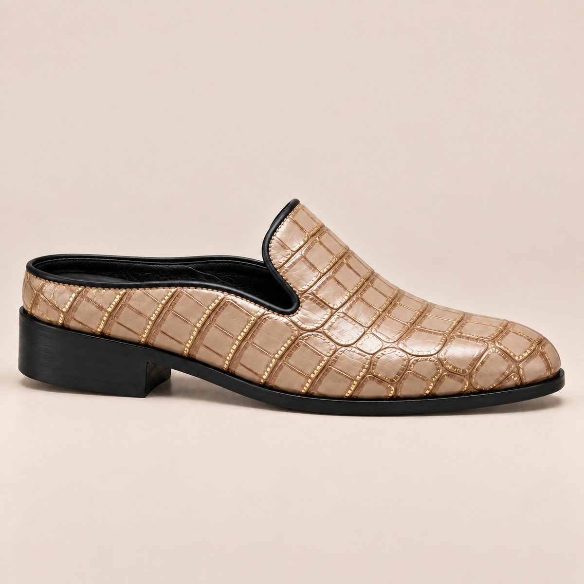 Mules Daryl de cuero genuino con punta redonda