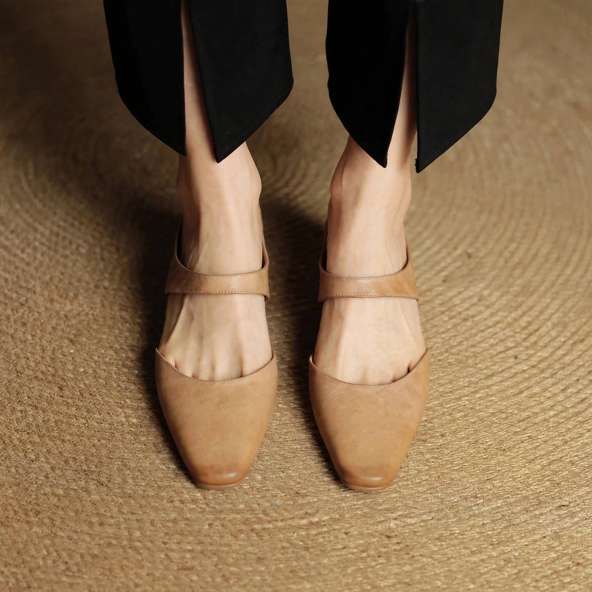 Mules Cavie in vera pelle con punta quadrata