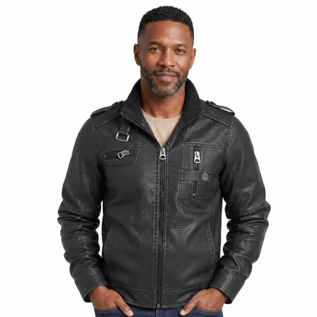 Torin | Men's Leather Moto Jacket - ARDEN ROVE