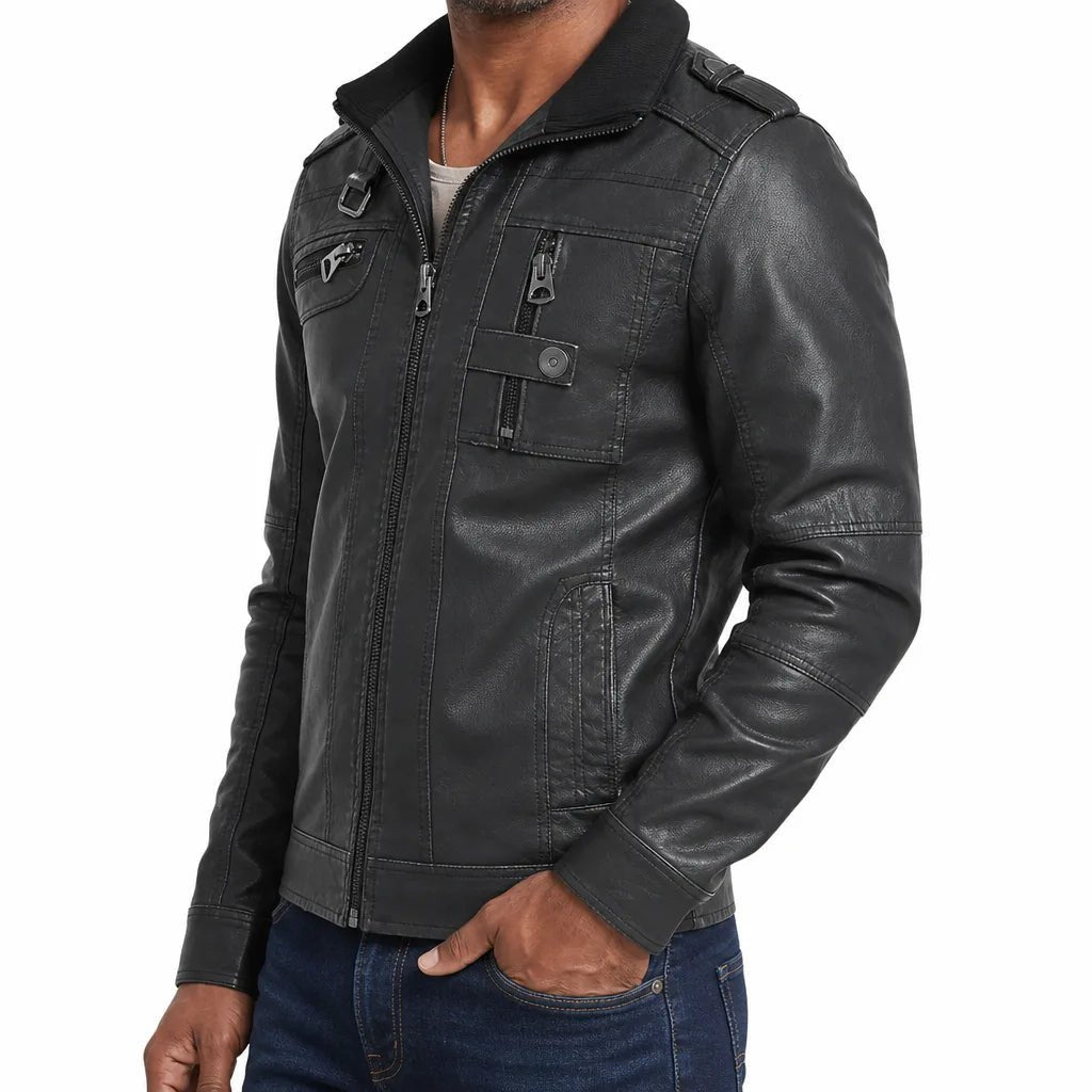 Torin | Men's Leather Moto Jacket - ARDEN ROVE