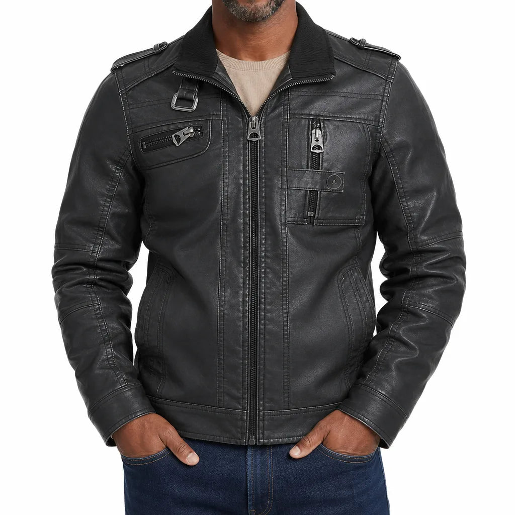 Torin | Men's Leather Moto Jacket - ARDEN ROVE