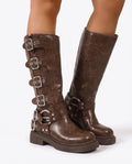 Valkyrie Kniehohe Schnallenstiefel