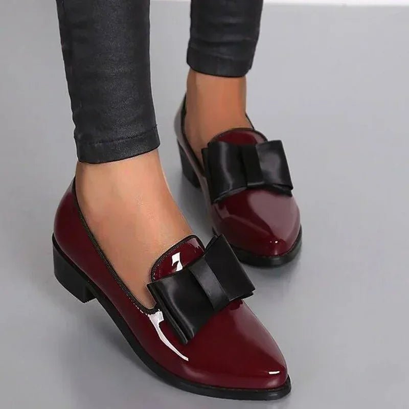 Versailles Patent Leather Bow Flats - ARDEN ROVE