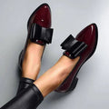 Versailles Patent Leather Bow Flats - ARDEN ROVE