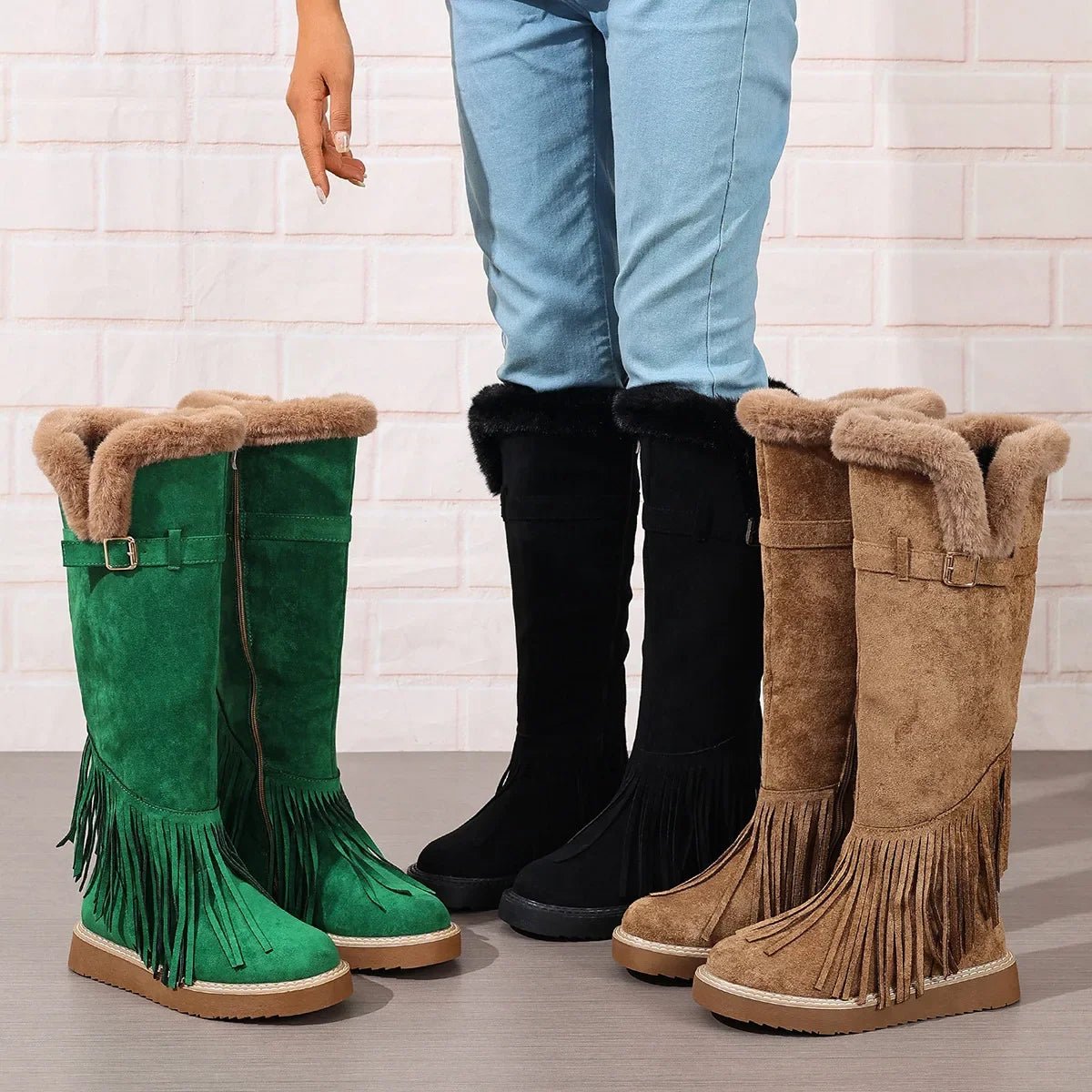 Viola | Women's Plush Knee High Winter Boots - ARDEN ROVE