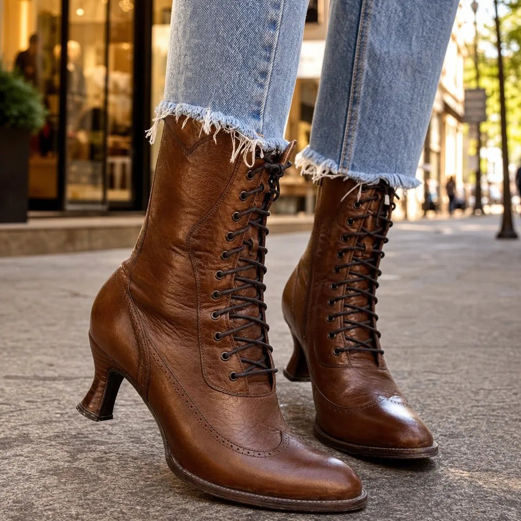 Vivienne Ankle Lace Boots - ARDEN ROVE