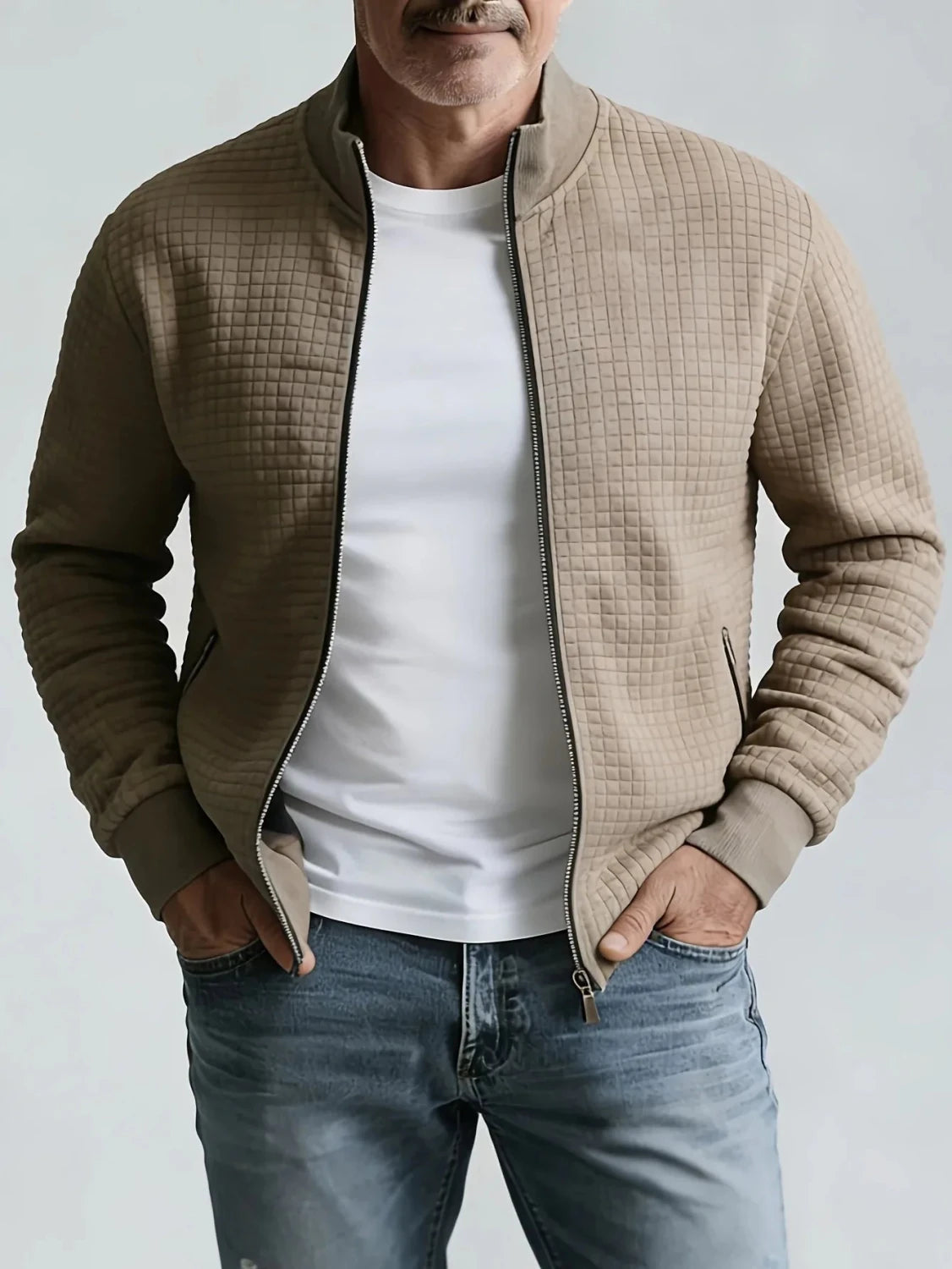 William | Men's Quilted Stand Collar Jacket - ARDEN ROVE