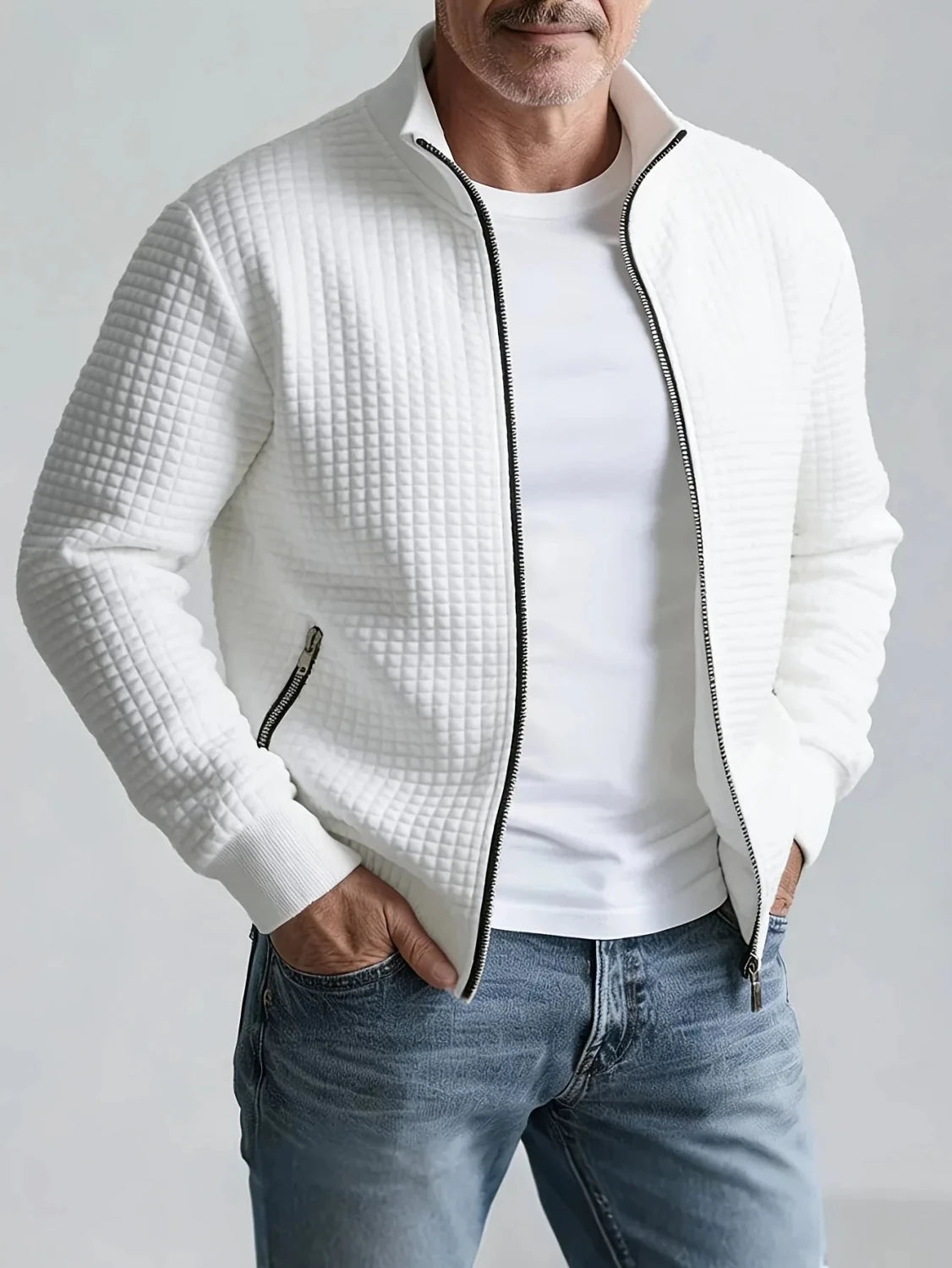 William | Men's Quilted Stand Collar Jacket - ARDEN ROVE