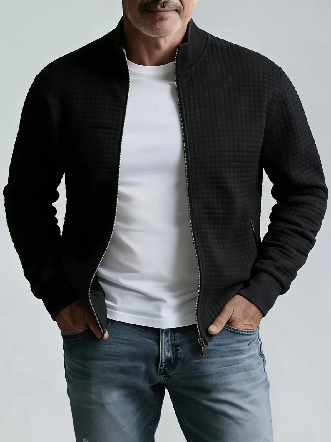 William | Men's Quilted Stand Collar Jacket - ARDEN ROVE