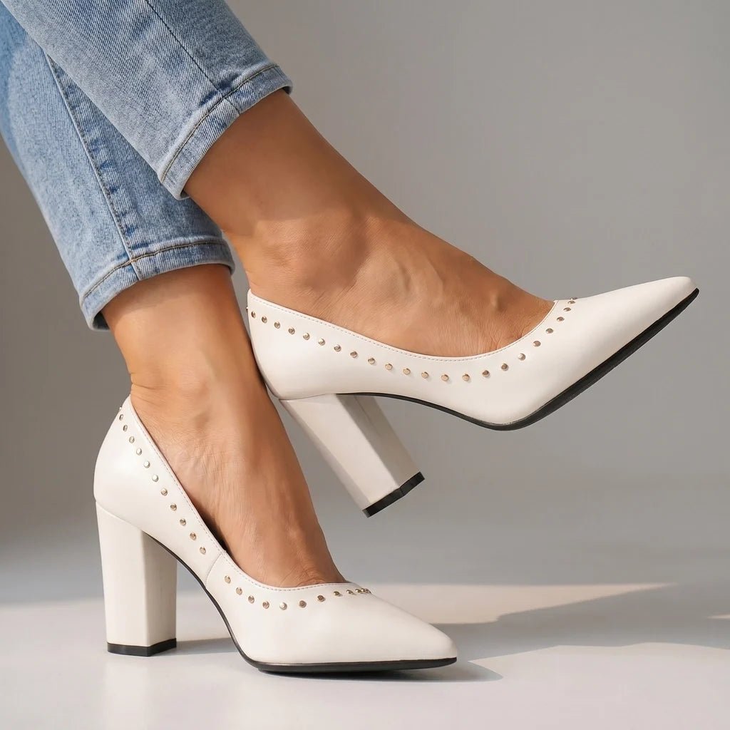 Winnie Studded Pointed Pumps - ARDEN ROVE