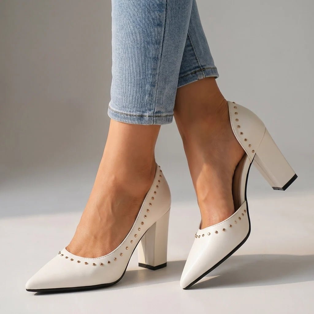 Winnie Studded Pointed Pumps - ARDEN ROVE
