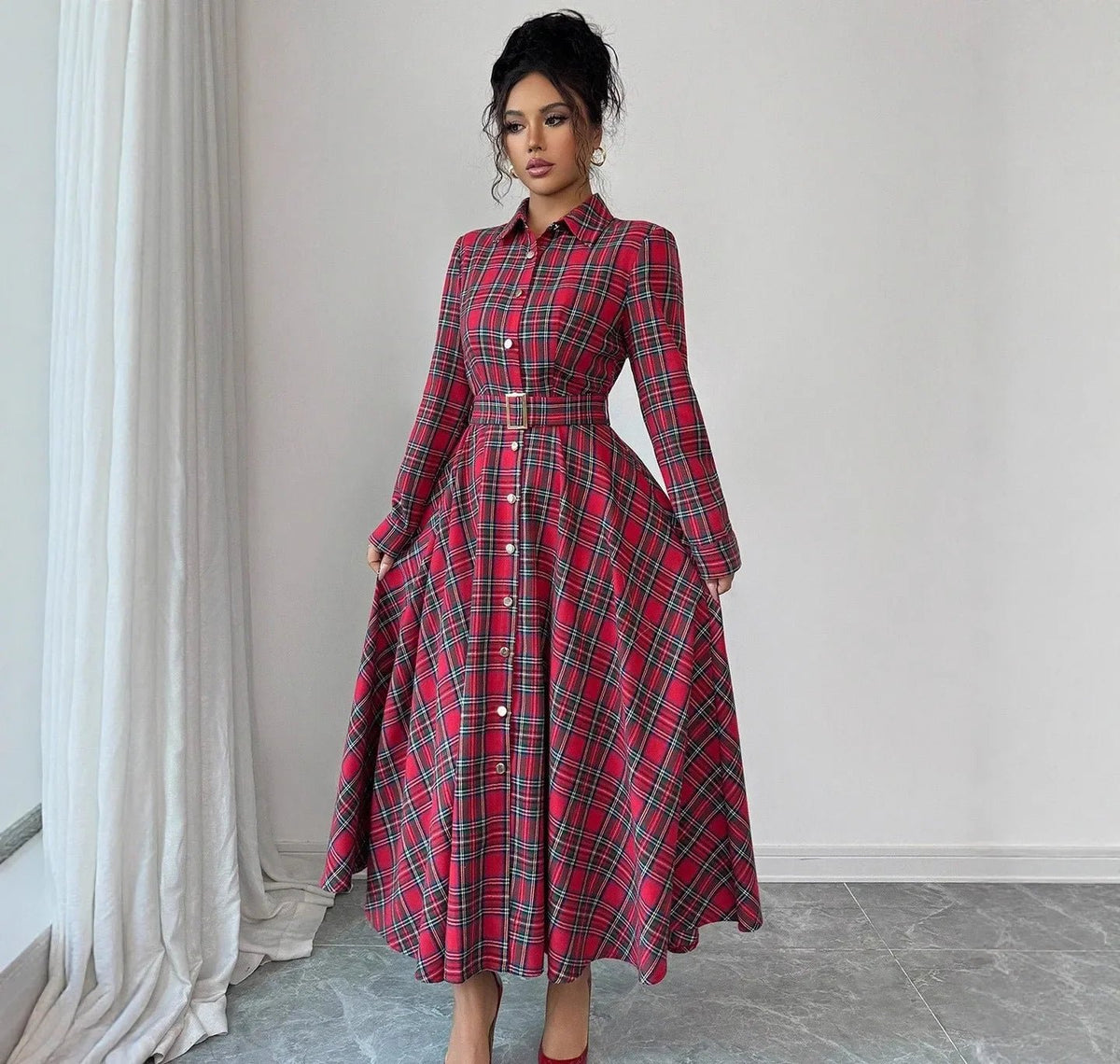 Yusra | Women's Elegant Christmas Dress - ARDEN ROVE