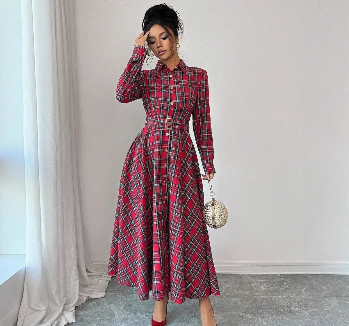 Yusra | Women's Elegant Christmas Dress - ARDEN ROVE