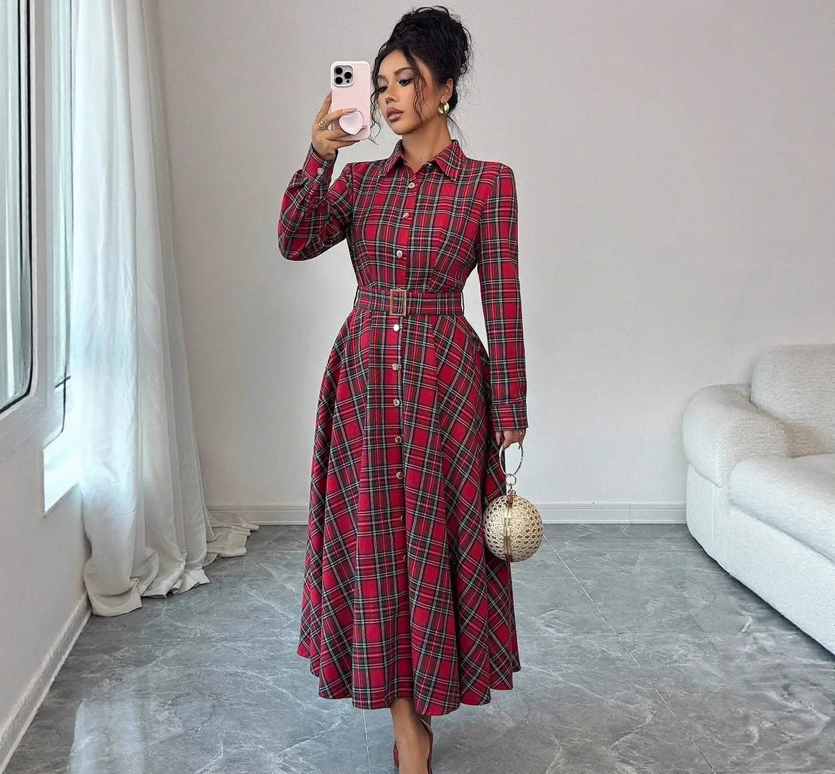 Yusra | Women's Elegant Christmas Dress - ARDEN ROVE